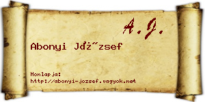 Abonyi József névjegykártya