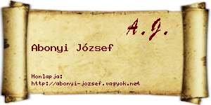 Abonyi József névjegykártya