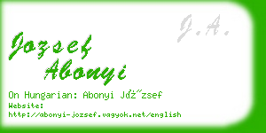 jozsef abonyi business card